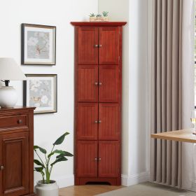 4-Tier 72" Corner Kitchen Pantry Storage Cabinet with 8 Doors Tall Storage Cabinet, Corner Cabinet and Adjustable Shelves