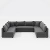 [Video]116*86'' Modular Sectional Sofa,Reversible U Shaped Chenille Couch Set,Free Combination,Minimalist Style Indoor Furniture