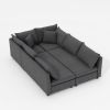 [Video]86*60'' Modular Sectional Sofa Bed,Chenille Couch Set with Pillows,Free Combination,Minimalist Style Indoor Furniture