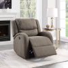 Modern Living Room Furniture 1pc Power Reclining Chair Brown Chenille Upholstery Plush Seating Solid Wood Frame