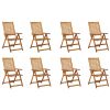 Folding Patio Chairs with Cushions 8 pcs Solid Acacia Wood