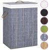 Bamboo Laundry Basket Gray