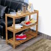 3-Tier Shoe Rack for Entryway,Acacia Wood Free Standing Shelf for Indoor & Outdoor, Storage Organizer 29.1" Tall Solid Wood - Natural