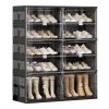 5 Tiers 20 Pairs Heavy Duty Shoe Storage and Organizer, Hard Plastic Stackable Shoe Box, Shoe Cabinet storage for Entryway, Large Shoe Storage Bins