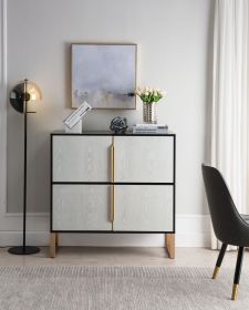 Four-Door Storage Cabinet, 42" Buffet Cabinet with Metal Base Handles, Sideboard Coffee Bar Cabinet with 4 Doors for Kitchen, Dining Room, Living Room