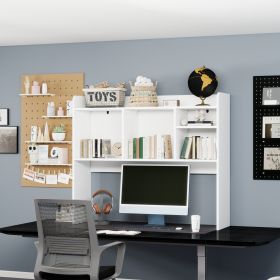Desktop Bookshelf, High-Capacity Wood Desk Hutch Organizer with 5 Shelves for Computer Desk, Desktop Shelf Bookshelf Storage for Office, College Dorm