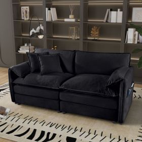 Oversized Chenille Loveseat Sofa, Oversized 2-Seater Small Cloud Couch, Modern Comfy Deep Seat Love Seat for Living Room Bedroom Office Apartment
