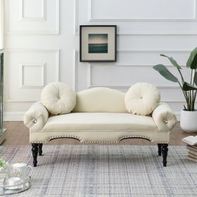 54"Width Modern Velvet Upholstered Loveseat Sofa Accent Bedside Entryway Bench Small Sofa 2 Seater Couch Settee for Living Room Bedroom Nail Head Trim