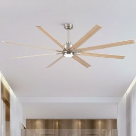 84" Brushed Nickel Lowe Profile Ceiling Fan with Light