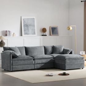 [VIDEO]103.5" Chenille Modular Sectional Sofa with Deep and Wide Seat,L Shaped Cloud Couch Set with Double Cushions,4 Seat Sofa with Movable Ottoman