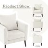 Barrel Chair, Chenille Accent Chair, Fabric Armchair Club Chair,Upholstered Arm Chair with Solid Wood Legs,Waist Pillow