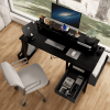 47.3" Computer Desk with power outlet,Monitor Stands,Shelves, Office Desk/Writing Table/Gaming desk With drawers,Large Side Pocket and Hooks