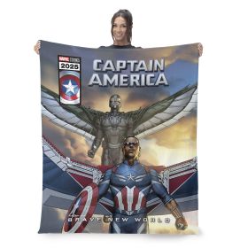 Marvel Captain America Captain Comic Silk Touch Sherpa Throw Blanket 50X60 Inches