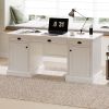 67''Modern Executive Desk,Computer Desk with 2 Storage Cabinet and 3 Drawers, Rectangle Home Office Desk with back ,Reading Desk,Writing Table