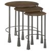 Natural and Gunmetal 3-Piece Nesting Table