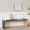 Dining Bench, Wood Bench Multicolored Bench Indoor Home Bedroom Bed End Restaurant Modern Hallway Furniture, 59" W x 15.15" D x 17.9" H