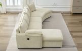 146.9" L-shaped Sofa Sectional Sofa Couch Pull-out Sofa Bed with a Movable Storage Ottoman, a Storage Chaise Lounge and Two USB Ports for Living Room
