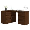 Corner Desk Brown Oak 57.1"x39.4"x29.9" Engineered Wood