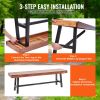 VEVOR Outdoor Bench, 63 inches Wood Garden Bench with Metal Leg for Outdoors, Outdoor Garden Park Bench, 500 lbs Load Capacity Bench, Dining Bench Pat