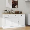 Buffet Cabinet Storage Sideboard Farmhouse Server Bar Wine Cabinet with 3 Drawers & 3 Doors Adjustable Shelves for Dining Living Room Kitchen Cupboard