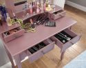 Sanlo Wooden Vanity Make Up Table and Stool Set, Rose Gold