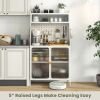 5-Tier Metal Baker's Rack with See-through Flip-up Door and Pegboard