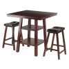 Orlando 3-Pc Set High Table; 2 Shelves w/ 2 Cushion Seat Stools