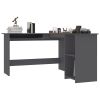 L-Shaped Corner Desk Gray 47.2"x55.1"x29.5" Engineered Wood