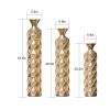 Metal decorative vase High Distress Metal center vase with 3D triangle pattern, set of 3 vases for home decoration 33.5 ", 29.5 ", 25.2 "high, gold
