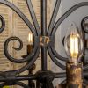 Vintage Wrought Iron 6-Light Candle Chandelier - American Country Style Ceiling Light for Living Room, Dining Room, Bedroom