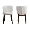 Ash Wooden Frame Upholstered Shell Dining Chairs set of 2,Modern Armless Chairs Comfor Kitchen Chairs for Living Room,Restaurant