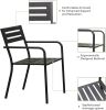 4-Pieces Patio Dining Chairs, Outdoor Heavy Duty Metal Chairs Set of 4, Stackable Garden Chairs with Ergonomic Armrest