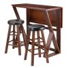 Harrington 3-Pc Drop Leaf High Table; 2-24" Cushion Round Seat Stools