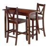 Sally 3-Pc Breakfast Table Set with 2 V-Back Stool
