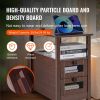 VEVOR Farmhouse End Table, Narrow Night Stand with USB Ports and Outlets, 4 Tiers End Table Side Table Coffee Table with Storage Cabinet and 2 Drawers