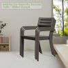 4-Pieces Patio Dining Chairs, Outdoor Heavy Duty Metal Chairs Set of 4, Stackable Garden Chairs with Ergonomic Armrest