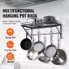 VEVOR Pot Rack Wall Mounted, 24 inch Pot and Pan Hanging Rack, Pot and Pan Hanger with 12 S Hooks, 55 lbs Loading Weight, Ideal for Pans, Utensils, Co