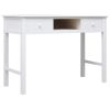 Writing Desk White 43.3"x17.7"x29.9" Wood