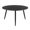 Modern Style Nesting Cocktail Tables and Side Table 3-Piece Occasional Table Set Black Metal Legs Sintered Stone Top