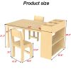 Kids Art Table and Chairs Set Craft Table with Large Storage Shelves Drawing Desk Activity Study Wooden Children's Furniture