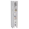 Laska 70" Tall Storage Cabinet Broom Closet with Broom Hangers,and Four Shelves White
