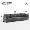 [Video]116*30'' Modern Modular Sectional Sofa,Oversized 4 Seat Chenille Couch Set with 4 Pillows,Minimalist Style Indoor Furniture