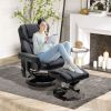 HOMCOM Massage Recliner Chair with Ottoman Footrest, 10 Vibration Points, 360° Swivel Reclining Chair