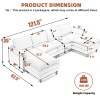 [NEW ARRIVED]Modular Sofa,U Shaped Cloud Couch Comfy Set ,6-Seater, 2 Armrest Pillows, Convertible Sectional Couch, Living Room,Apartment