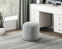 Cylindrical Pouf Chenille Fabric Upholstery Modern Ottoman, Footstool, Non-Slip Floor Pouf, Bean Bag Chair, 1pc Sitting Pouf