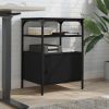 Printer Stand 3-Tier Black 19.7"x15.7"x29.9" Engineered Wood