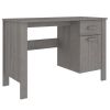 Desk HAMAR Light Gray 44.5"x19.7"x29.5" Solid Wood Pine