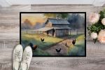 Chicken Coop at Dawn Doormat Front Door Mat Indoor Outdoor Rugs for Entryway, Non Slip Washable Low Pile, 24H X 36W