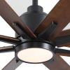 84" Black Lowe Profile Ceiling Fan with Light