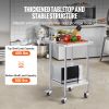 VEVOR 24 x 24 x 40 Inch Stainless Steel Work Table, Commercial Food Prep Worktable with Casters, Heavy Duty Prep Worktable